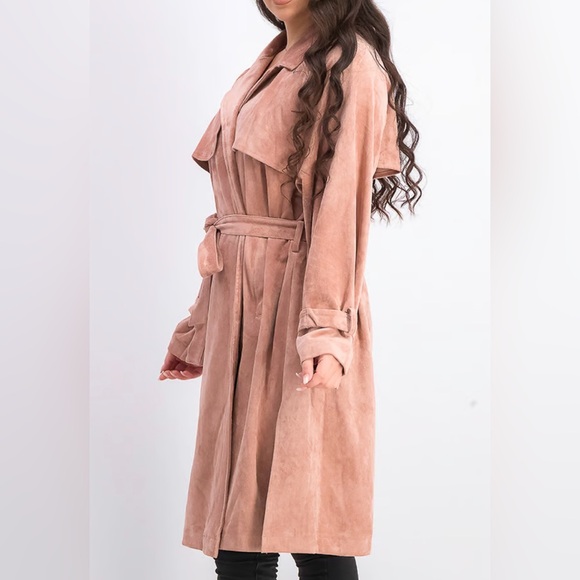NWT Revolve OAT New York Faux Suede Trench Coat - Picture 4 of 11